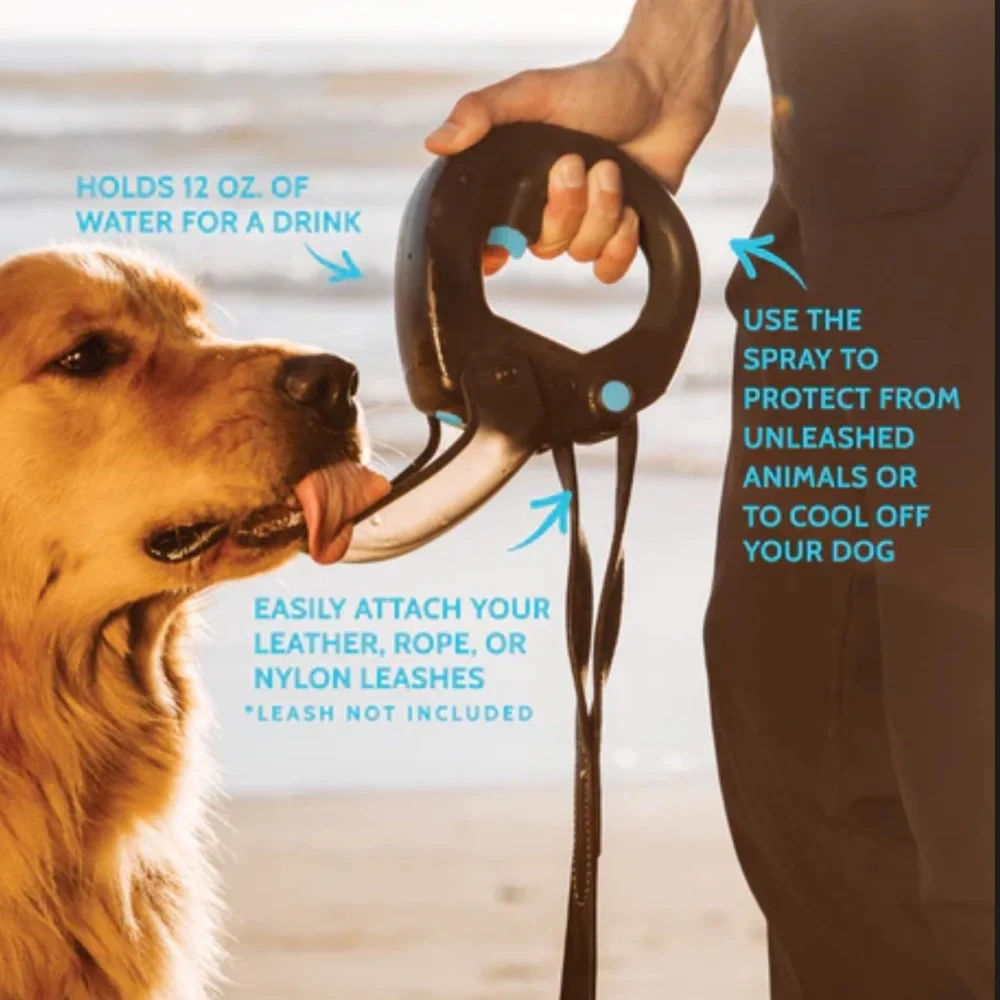 Splash - 🆕 all in one dog leash, handle with water cup and spray